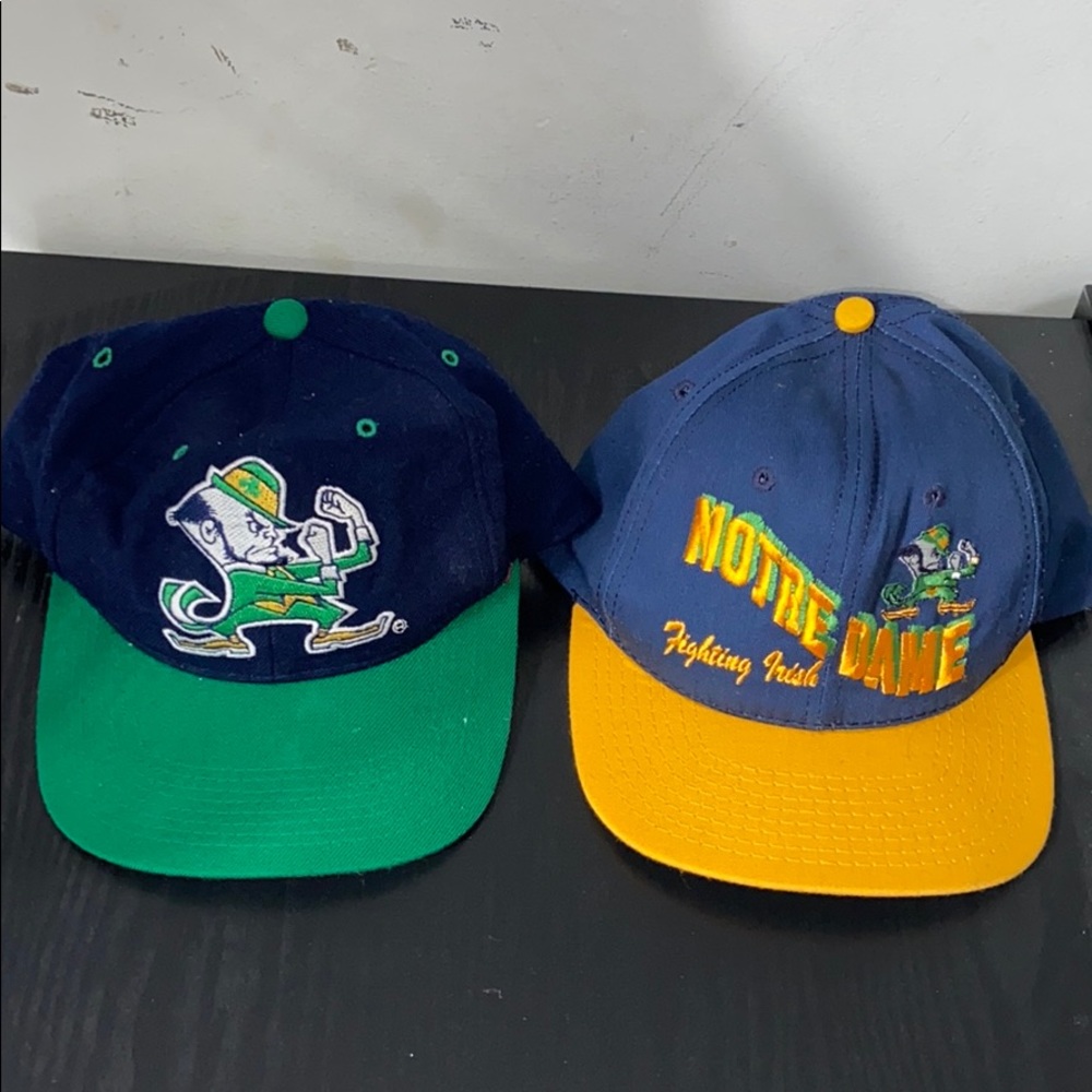 2 Vintage Notre Dame SnapBack Hats